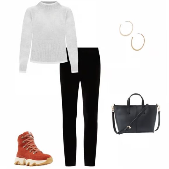 LOFT L Black Velvet Pull On Leggings - Picture 9 of 16